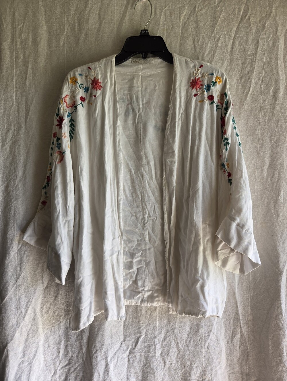 Stradivarius Open Front Cardigan Womens Medium Floral Embroidered Cottagecore